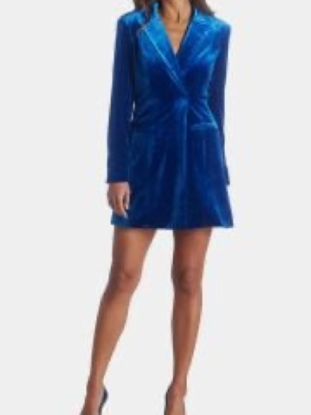 Aidan by Adriana Papell Cobalt Blue Velvet Blazer - Picture 6 of 6